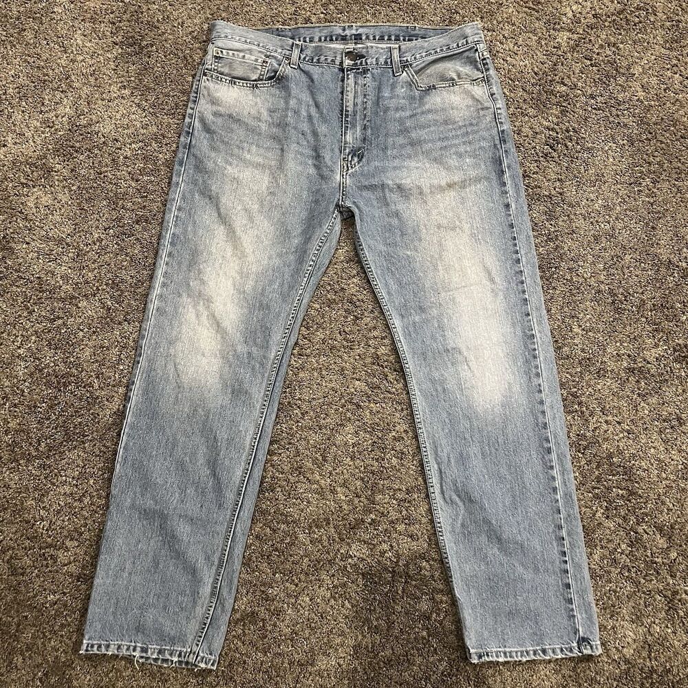 Levi's 505 Men's Jeans 40x32 Regular Fit Light Wash Red Tab
